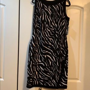 Allison Daly size 12 Black/white sleeveless, zebra pattern, fully lined